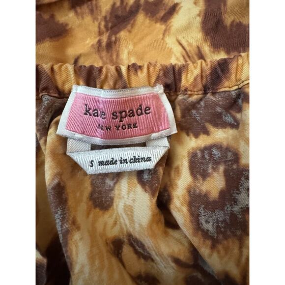Kate Spade panthera leopard print square neck cotton blouse top Size S - Picture 7 of 7
